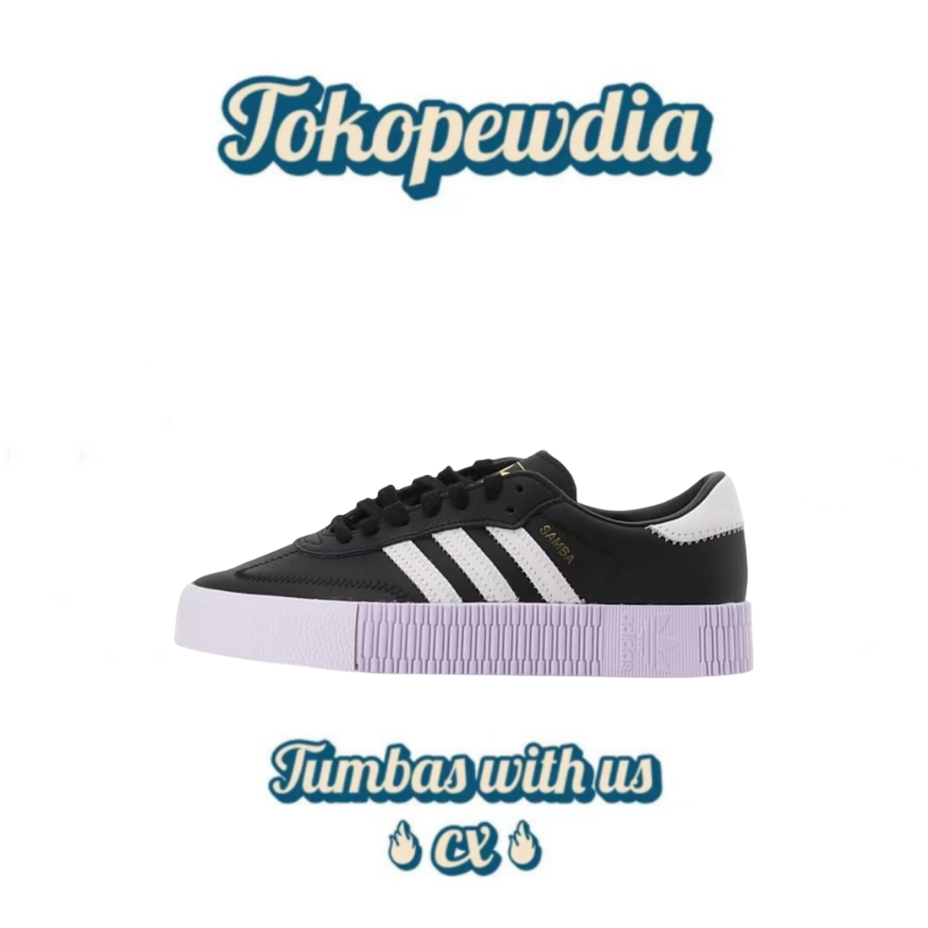 adidas originals Samba rose Women's board shoes in black, white, and purple