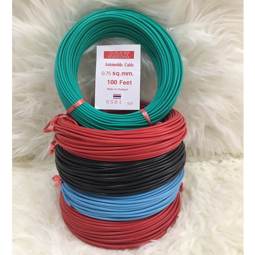 สายไฟ สายเดี่ยว แบบอ่อน ทองแดงแท้100% (1 ม้วน=100 ฟุต(30.48 เมตร) มีหลายขนาด