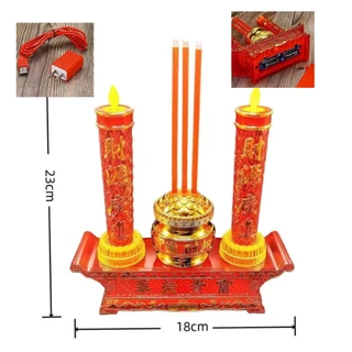 กระถางธูปไฟฟ้า CANDLE เทียนชาร์จไฟ/ใส่ถ่าน เชิงเทียนปลอม เทียนเสียบไฟ