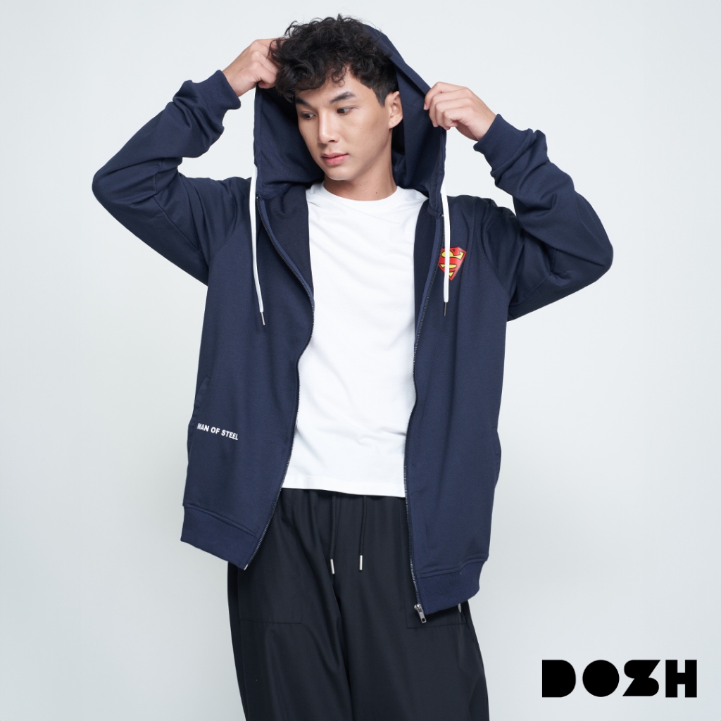 DOSH MEN'S JACKET HOODIE SUPERMAN เสื้อแจ็คเก็ตฮู้ด DSMJ5012-NV