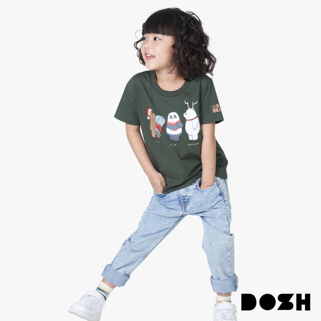 DOSH KID'S T-SHIRTS WE BARE BEARS เสื้อยืดคอกลมเด็ก 9DBBBT5043-DG (6-12)