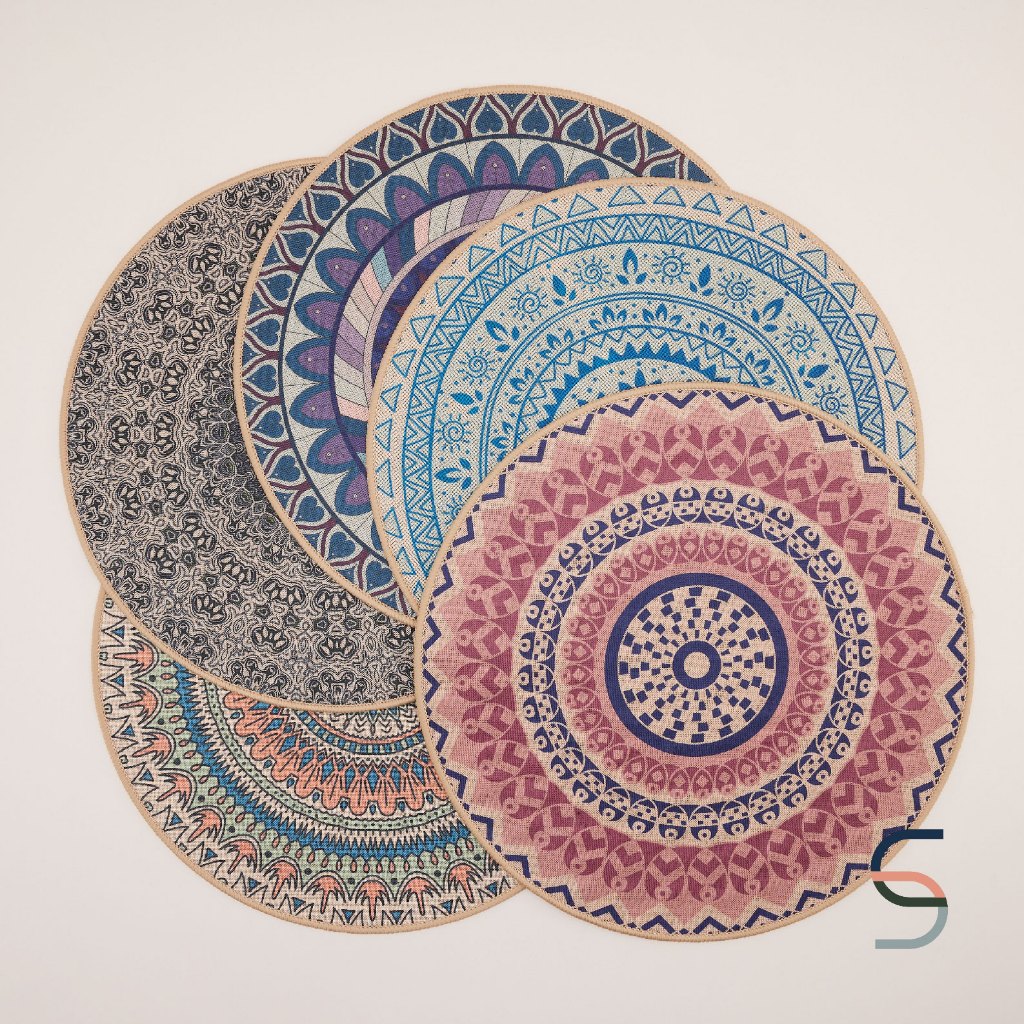 SARABARN Bohemian Round Placemat | แผ่นรองจาน สไตล์โบฮีเมียน ทรงกลม 5 สี