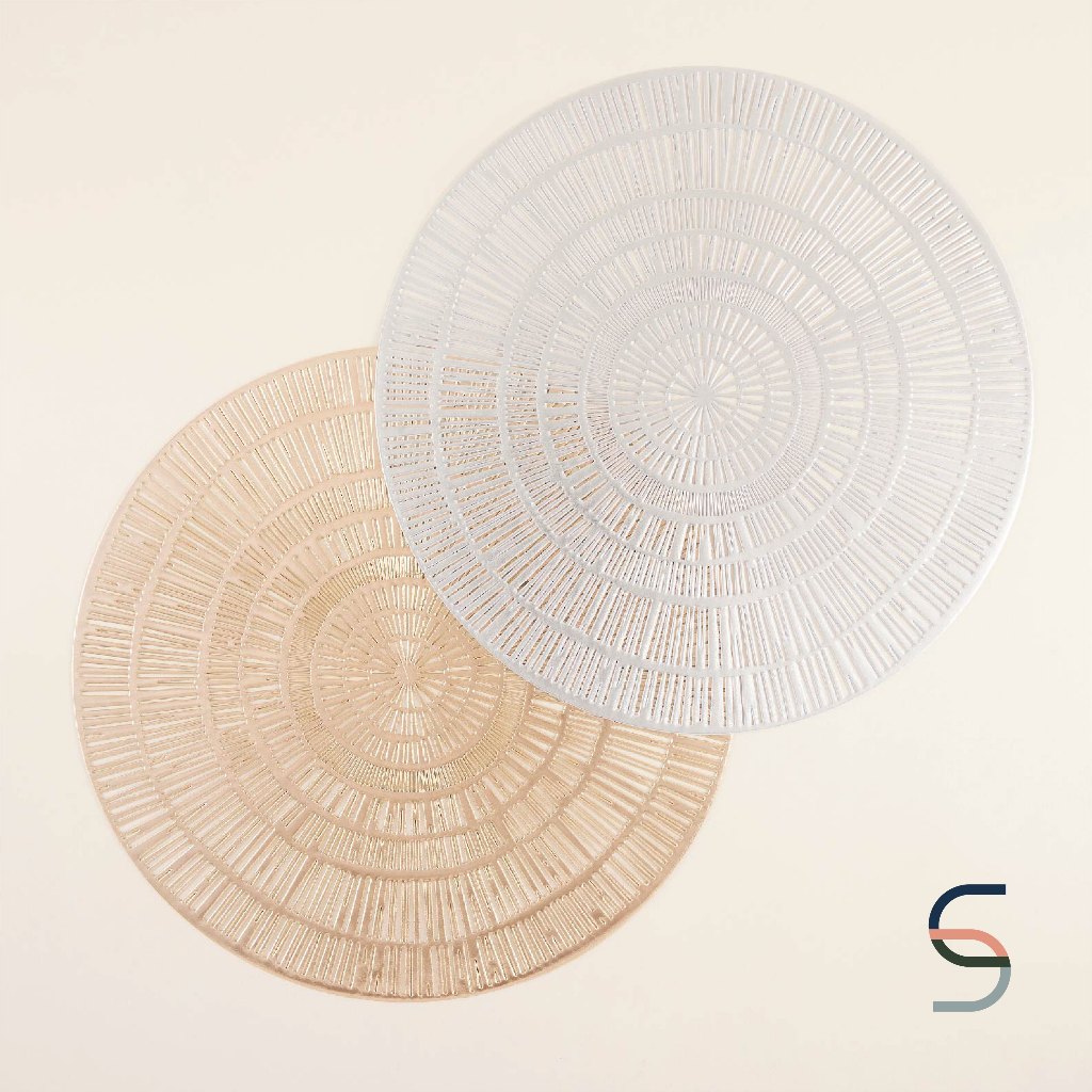 SARABARN Hallow Cut Round Placemat | แผ่นรองจานพีวีซี ทรงกลม 2 สี