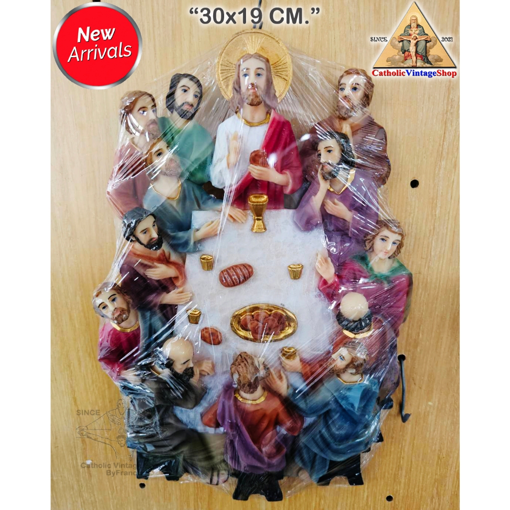 รูปปั้น แขวนผนัง พระเยซูรับประทานอาหาร คริสต์ คริสเตียน คาทอลิก LastSupper Catholic jesus Figurine Statue