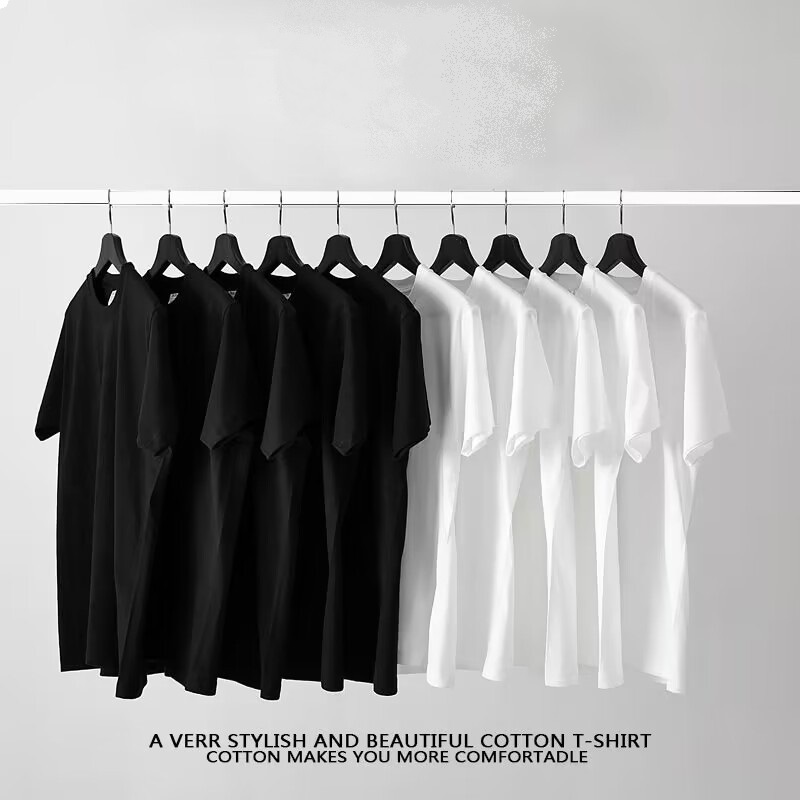 เสื้อยืดโอเวอร์ไซส์ Oversize COTTON 100% สีพื้น คลาสสิค ขาว-ดำ unisex ใส่ได้ทุกเพศ