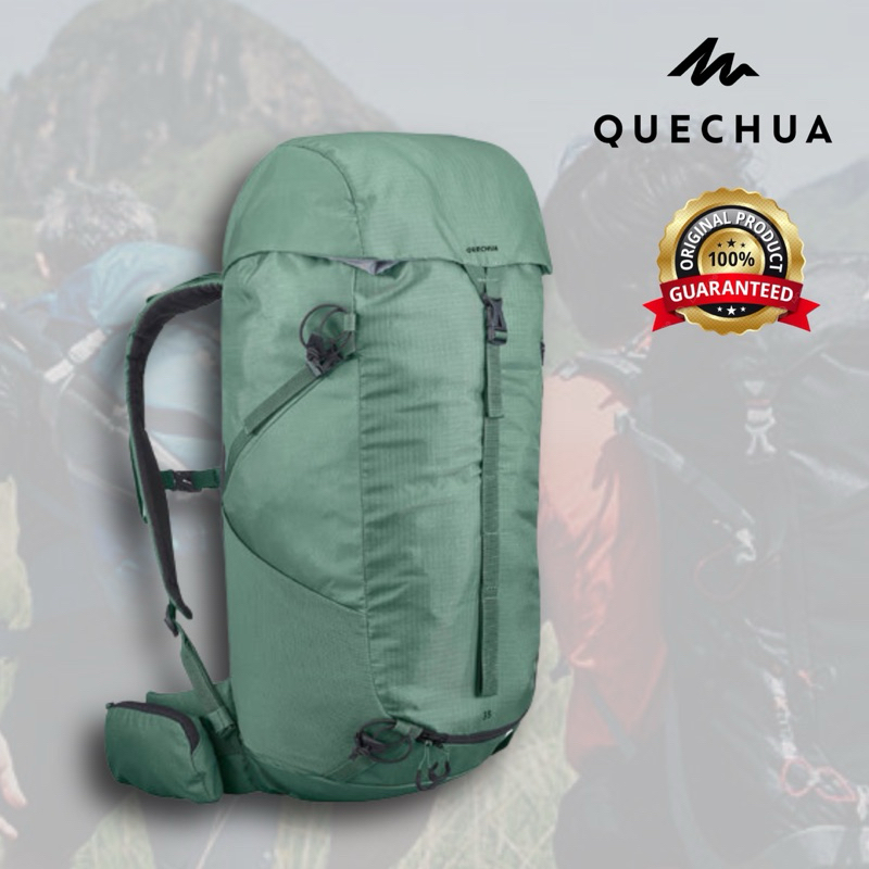 กระเป๋าเป้สะพายหลัง ขนาด 35 ลิตร รุ่น MH100 (สีเขียว) QUECHUA