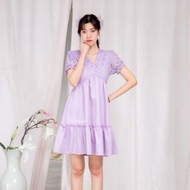 lamignonne​ dress สีม่วง ส่งต่อ