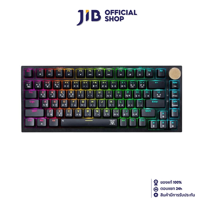 WIRELESS KEYBOARD (คีย์บอร์ดไร้สาย) NUBWO HADRIAN X34 (BLACK) (OUTEMU BLUE SWITCH - RGB LED - EN/TH)