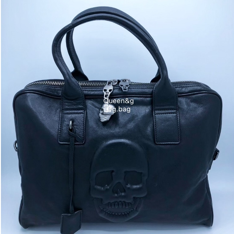 Alexander MCqueen ใส่โน้ตบุ๊ค briefcase กระเป๋าเอกสาร หนังแท้ กระเป๋าทำงาน กระเป๋าผู้ชาย ทางการ แบรนด์เนม มือสอง เดินทาง