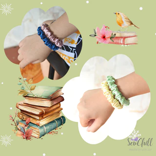 ยางรัดผมโดนัท ผ้าซาติน Satin Scrunchies (งานสอยมือทุกชิ้น) รุ่น Slim