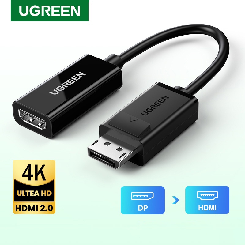 UGREEN •40362 Adaptor Cable  DisplayPort DP to HDMI 1080P 60Hz for projector HP Dell Laptop