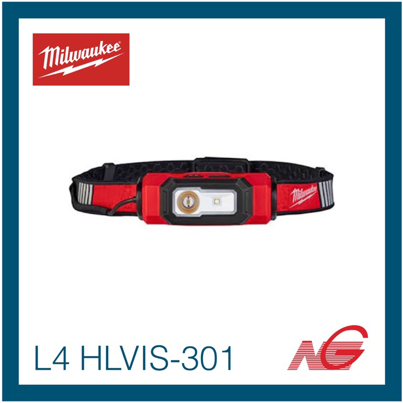 MILWAUKEE มิววอกกี้ ไฟฉายคาดหัว สายคาดสะท้อนแสง รุ่น L4 HLVIS-301