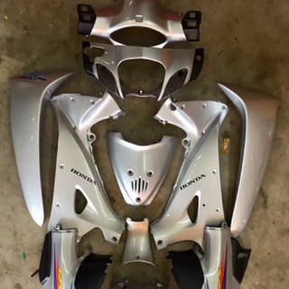 ชุดสีเวฟ125S สีบรอนด์ล้วน + อกไก่ ติดลายสีฟ้าเคลือบเงาแท้ หน…