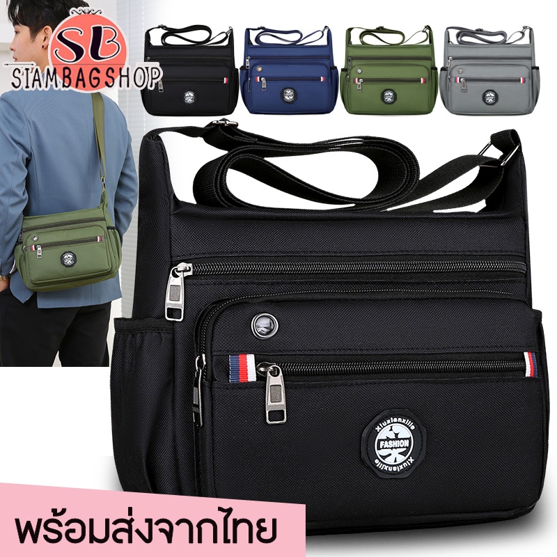 SIAMBAGSHOP(S1947) กระเป๋าสะพายข้าง Xiuxianxilie ผ้าoxford มี 4 สี มีช่องเยอะ