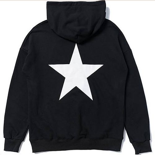 FEAR OF GOD ESSENTIALS STAR HOODIE (BLACK)