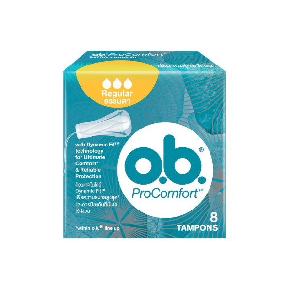 OB Regular ผ้าอนามัยแบบสอด โอ.บี. โปรคอมฟอร์ท 8ชิ้น/กล่อง