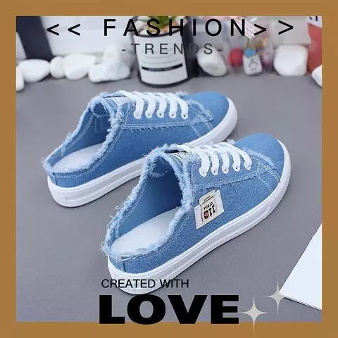 FBAShop สไตล์ใหม่ รองเท้าผ้าใบผู้หญิงแฟชั่น เกาหลี หุ้มส้น ผ้าใบ คุณภาพดีราคาถูก ระบายอากาศ พร้อมจัดส่งกันเลย