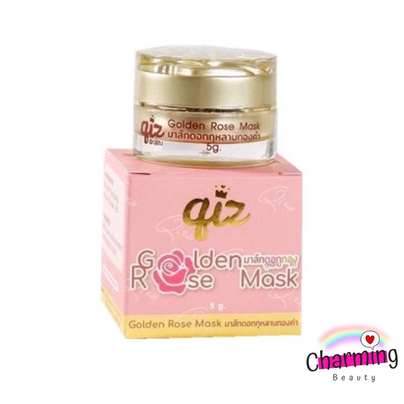 แท้ % มาส์กดอกทอง มาส์กดอกกุหลาบทองคำ Qiz Golden Rose Mask 5 กรัม