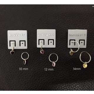 ต่างหู ต่างหูห่วง เงินแท้ 925 ครบสี(ราคาต่อคู่)ขนาดมาตราฐาน12 มิล จี้ต่างหูขนาด5 mm