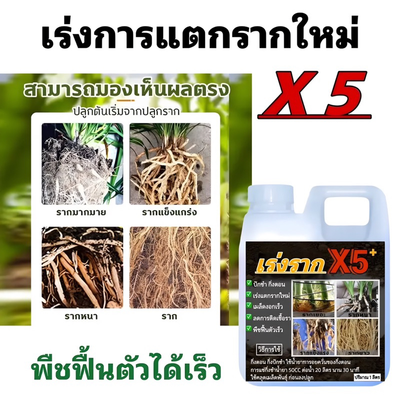 น้ำยาเร่งรากด่วนx5 ปริมาณ 1 ลิตร🪴