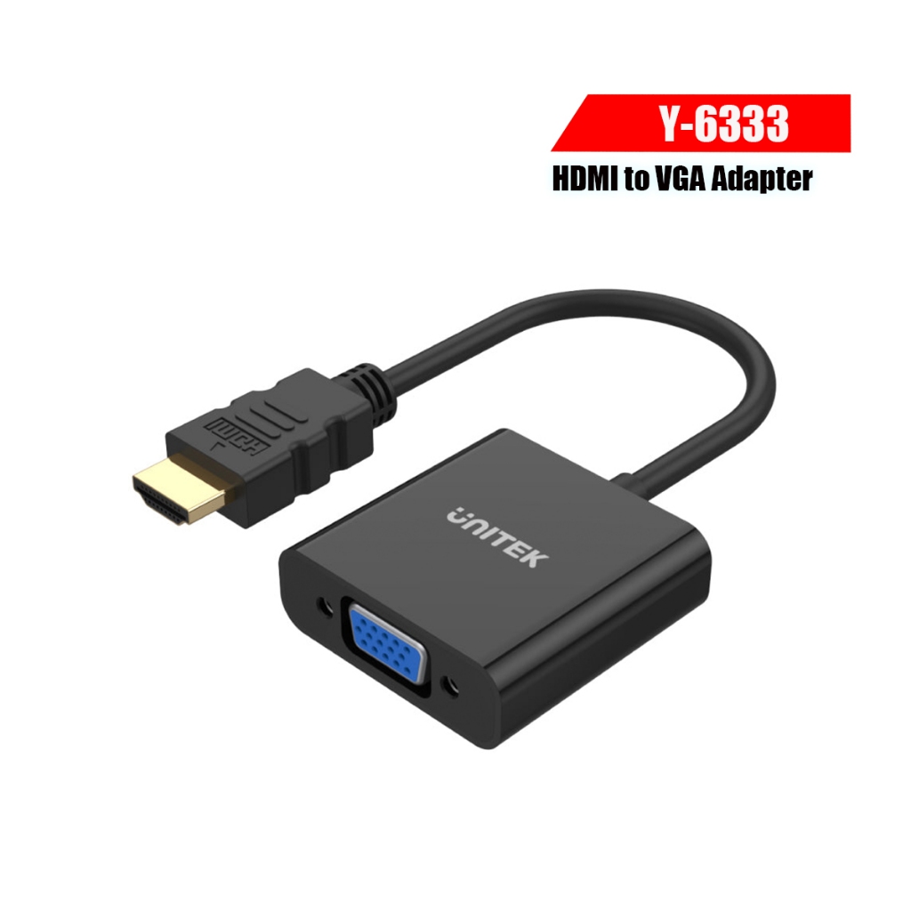 Unitek Y-6333 อแดปเตอร์แปลง HDMI to VGA 1080p Full HD