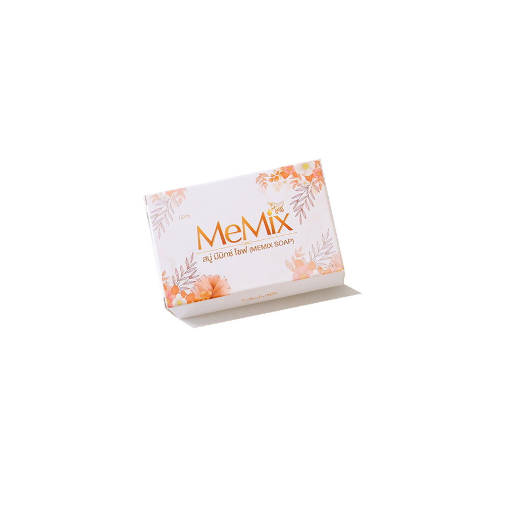 MeMix Soap สบู่มีมิกซ์ รังนกผสมน้ำผึ้งและกลูต้า ผิวใส มีออร่า ขนาด 100 กรัม