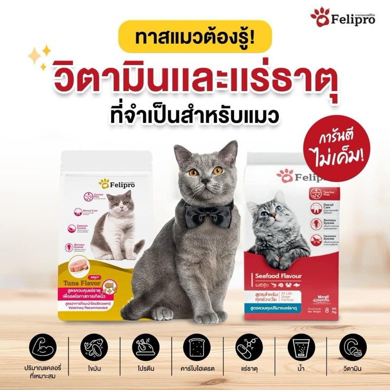 (ถุงสีแดง แพคเกจใหม่) FELIPRO Seafood flavour (1kg) เฟลิโปร อาหารแมว สูตรควบคุมปริมาณเกลือแร่ ลดโอกาสการเกิดนิ่ว ราคา ถูกที่สุด ดีลบีเคเค แกลเลอรีภาพที่ 5