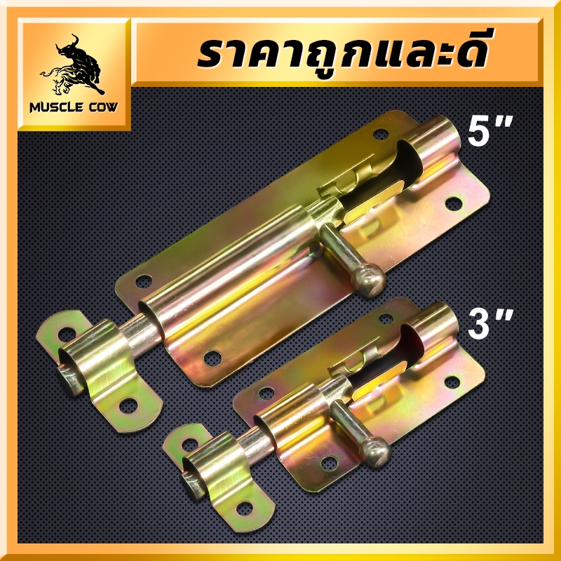 MUSCLE COW กลอนประตู 5นิ้ว 3นิ้ว กลอนหน้าต่าง กลอนทั่วไป ขนาด ล็อคประตู ล็อก กลอน
