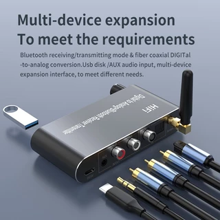 ตัวรับสัญญาณบลูทูธ 4-in-1 5.1, เครื่องส่ง, การเล่น USB, เครื่องส่งโคแอกเซียลไฟเบอร์ออปติก, AUX DAC, ตัวแปลงดิจิตอลเป็นอน