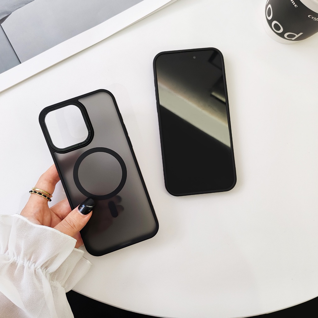 เคสหลังด้าน ชาร์จได้ ขอบสี กันกระเเทก for iPhone 15 14 13 12 11 15Pro 14Pro 13Promax 12Promax 14Promax 15Promax