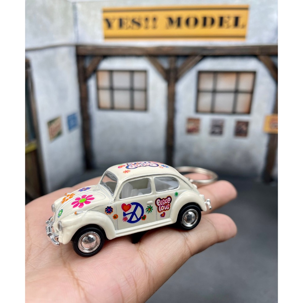 พวงกุญแจรถ โมเดลรถเหล็ก โมเดลรถของเล่น โมเดลรถเหล็กโฟล์คเต่า 1967 Volkswagen Classical Bus 1:64