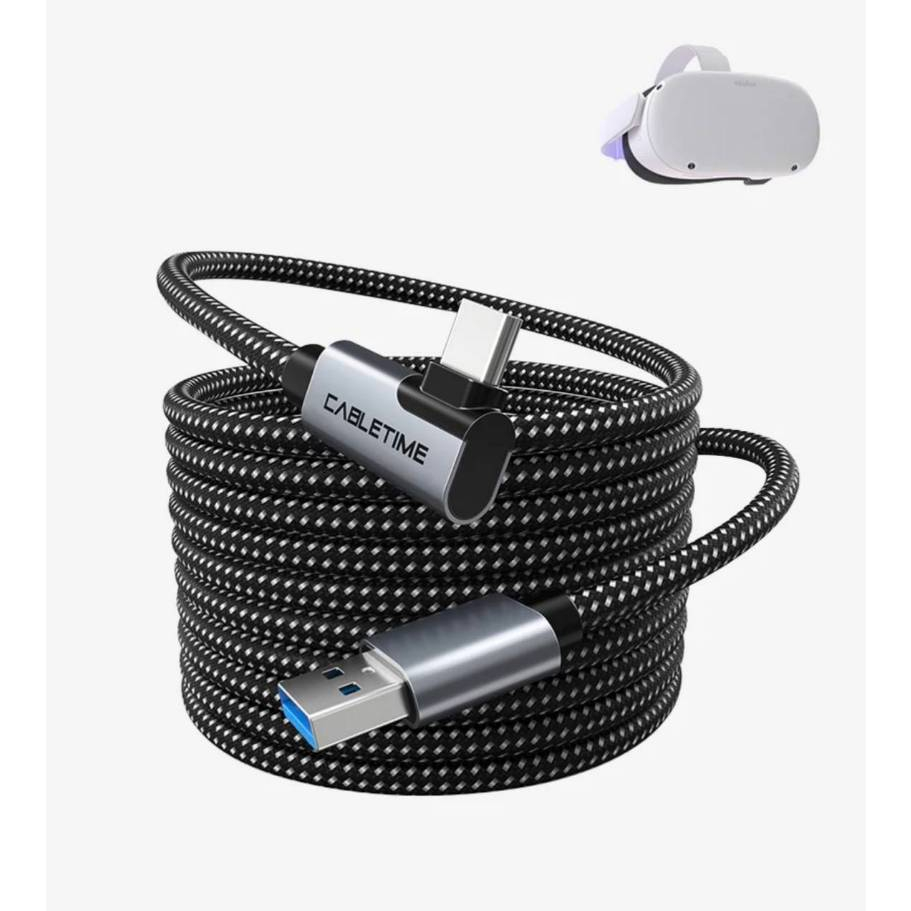CABLETIME USB3.0 to USB-C ยาว 5เมตร Data Link Cable For Oculus Quest 2 VR Alternative 5M รุ่น CA43P