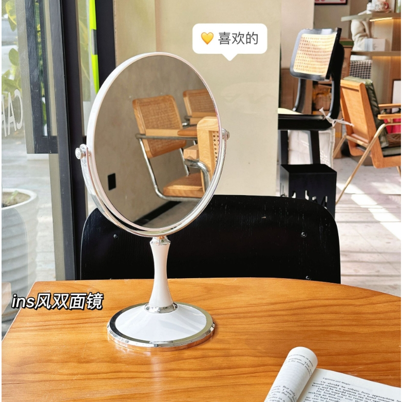 พร้อมส่ง🪞 กระจกสไตล์เกาหลี 2หน้า แบบใหม่ กระจกมินิมอล กระจกแต่งหน้า ปรับองศาได้ - รูปที่ 3