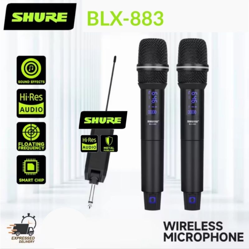 SHURE BLX-883 ไมโครโฟนคู่ UHF FM ปรับใหม่ กสทช. ตัวรับสัญญาณขนาดเล็ก​