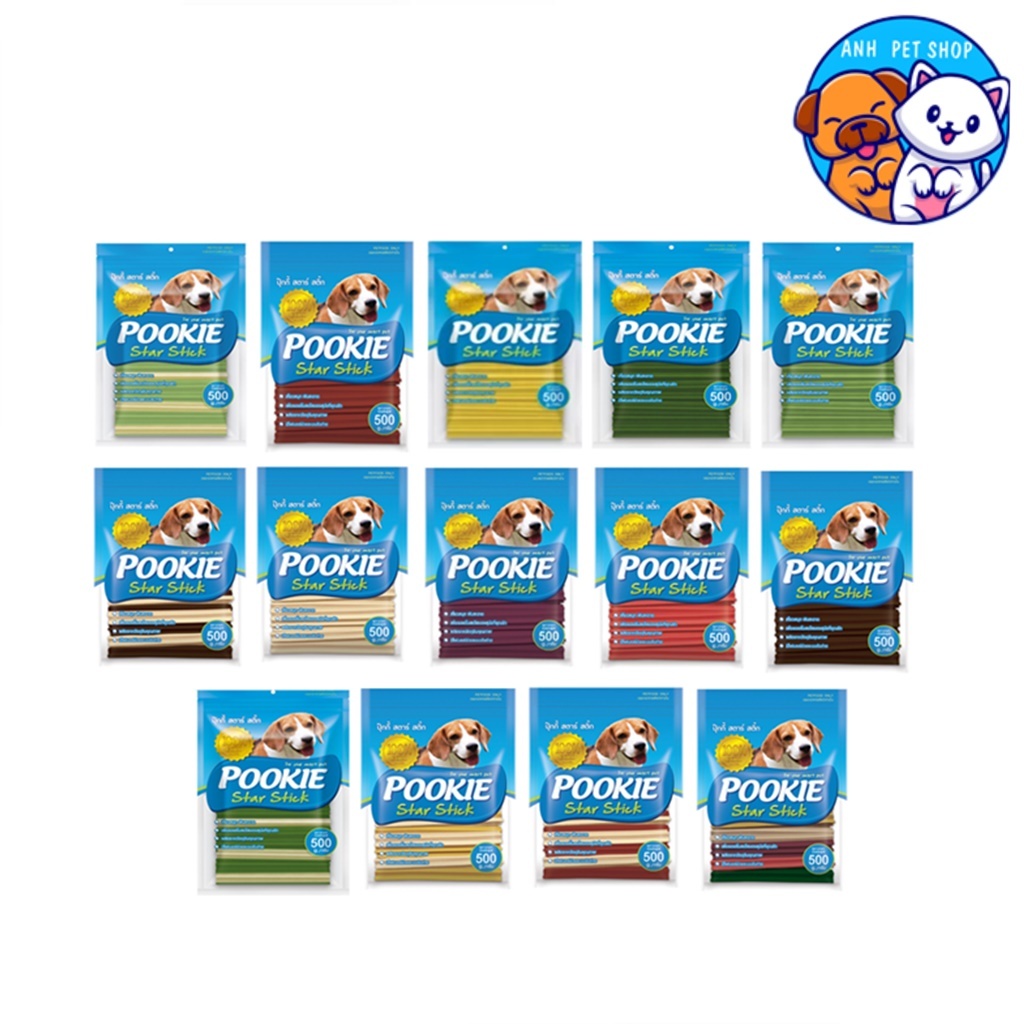 Pookie Star Stick ขนมขัดฟันสุนัขรูปทรง 5 แฉก เหมาะสำหรับขัดลดการเกิดหินปูน 500 g.