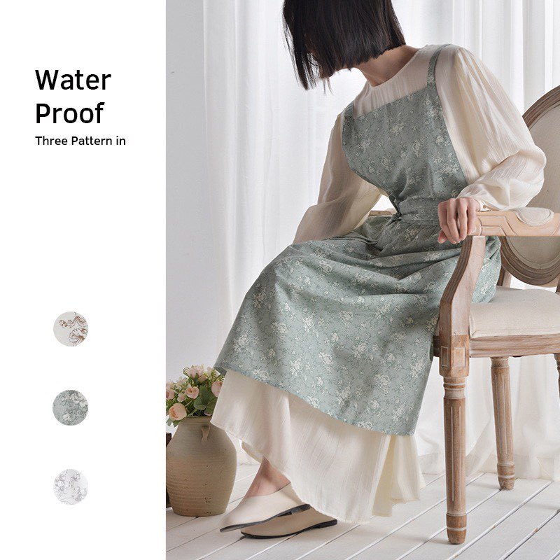 ผ้ากันเปื้อน Apron waterproof สไตล์ญี่ปุ่นร้านดอกไม้ ทำเล็บ รกาแฟ คาเฟ่ เบเกอรี่ งานพรีเมียม กันน้ำได้ด้วยพร้อมส่งในไทย