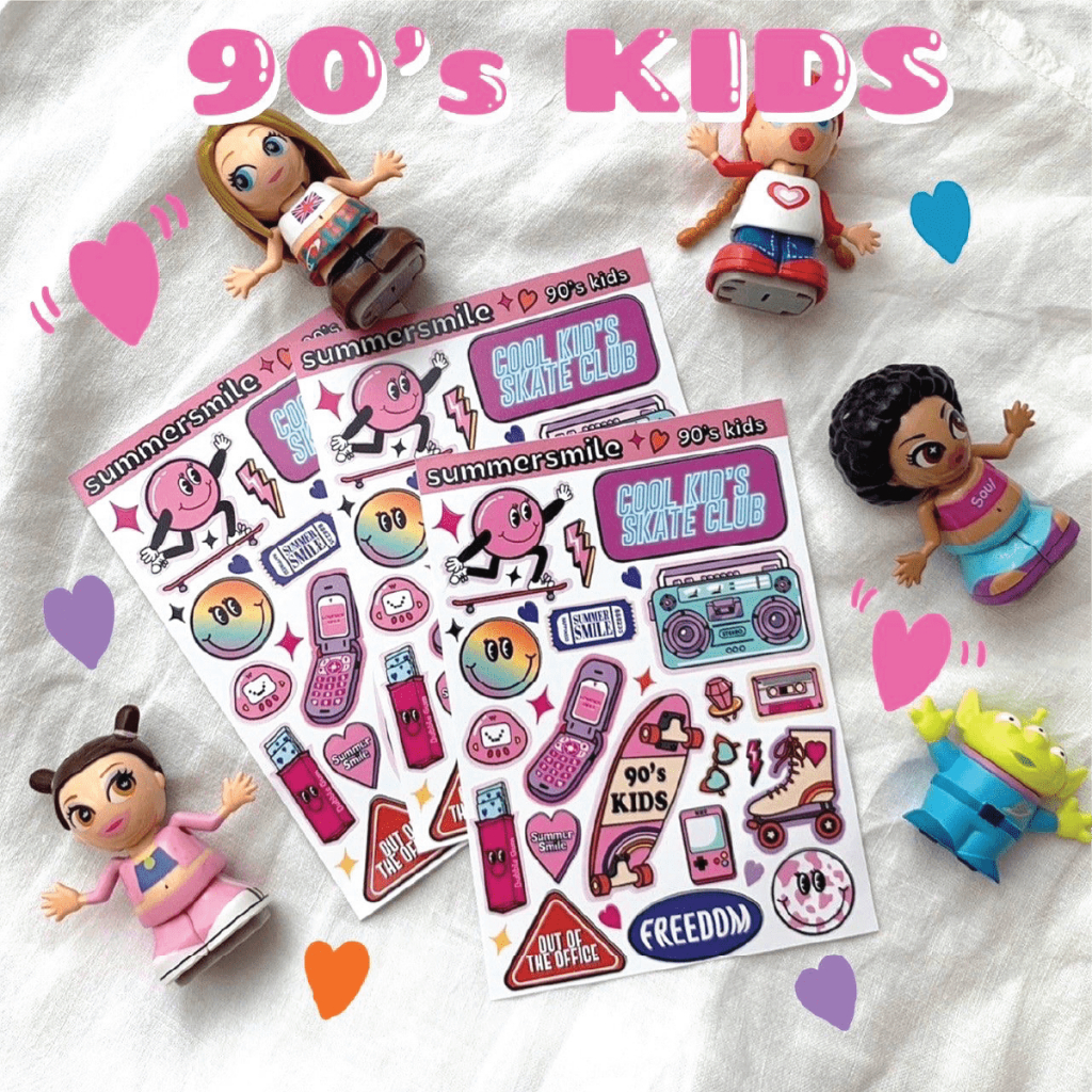 จัดส่งไว-สติ๊กเกอร์ Y2k ยุค 90 สดใสน่ารัก DIY
