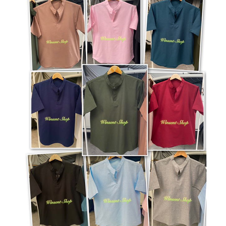 👔เสื้อเชิ้ตคอจีนไม่มีกระดุมแขนสั้น 10สี👔ผ้า Oxford ทรงเข้ารูปเล็กน้อย คัตติ้งเนี๊ยบมากกกกก