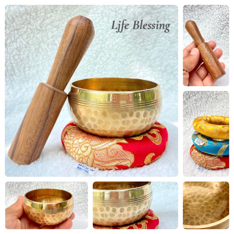 พรชีวิต : ขันทิเบต / ระฆัง  Tibetan Singing Bowl  8.5 cm. พร้อมไม้ตีและเบาะรอง จากเนปาล