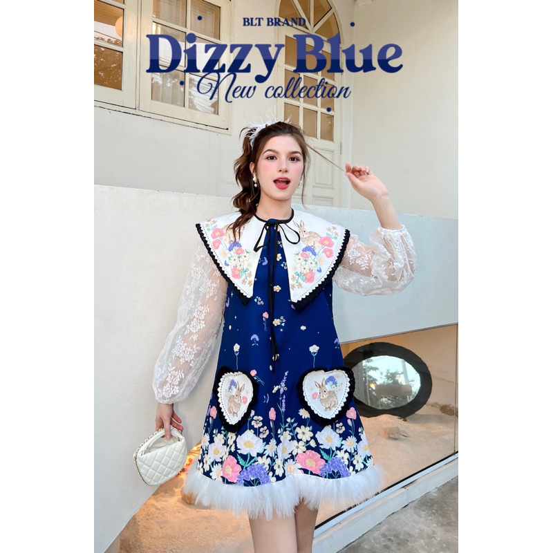 💎พร้อมส่ง💎BLT🌸เดรสสีน้ำเงิน  Dizzy Blue : Mini Dress