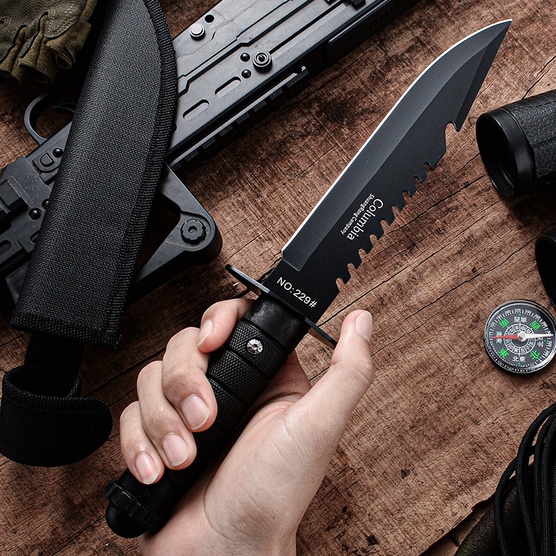X-301 มีดเดินป่าด้ามตรง มีดพกพา (11.5 นิ้ว) มีดแคมป์ปิ้ง ฟรีซองเก็บมีดอย่างดี M98