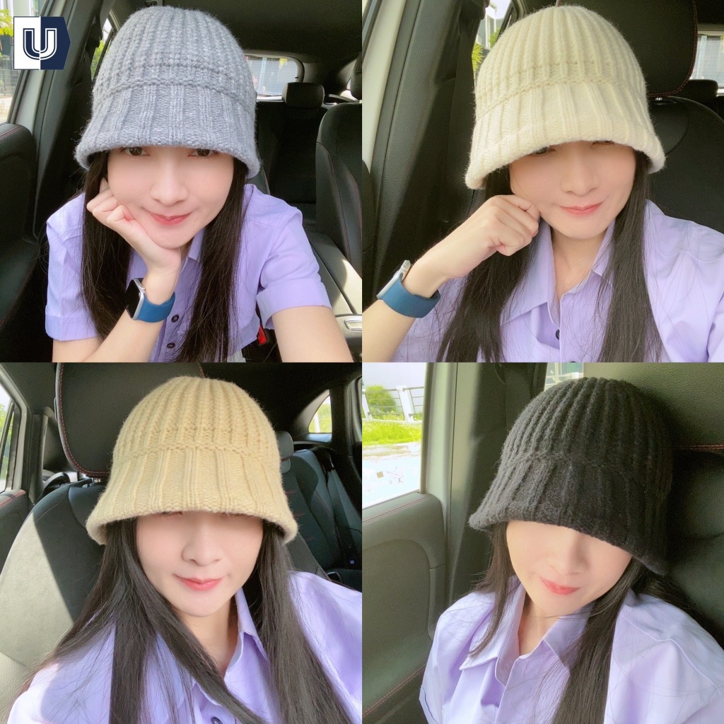 UB-H06 รุ่นปีกลาย หมวกบักเก็ต  ไหมพรม กันหนาว รุ่นพรีเมี่ยม ปีกลายตรง ทรงสวย หนาหนุ่ม อบอุ่น