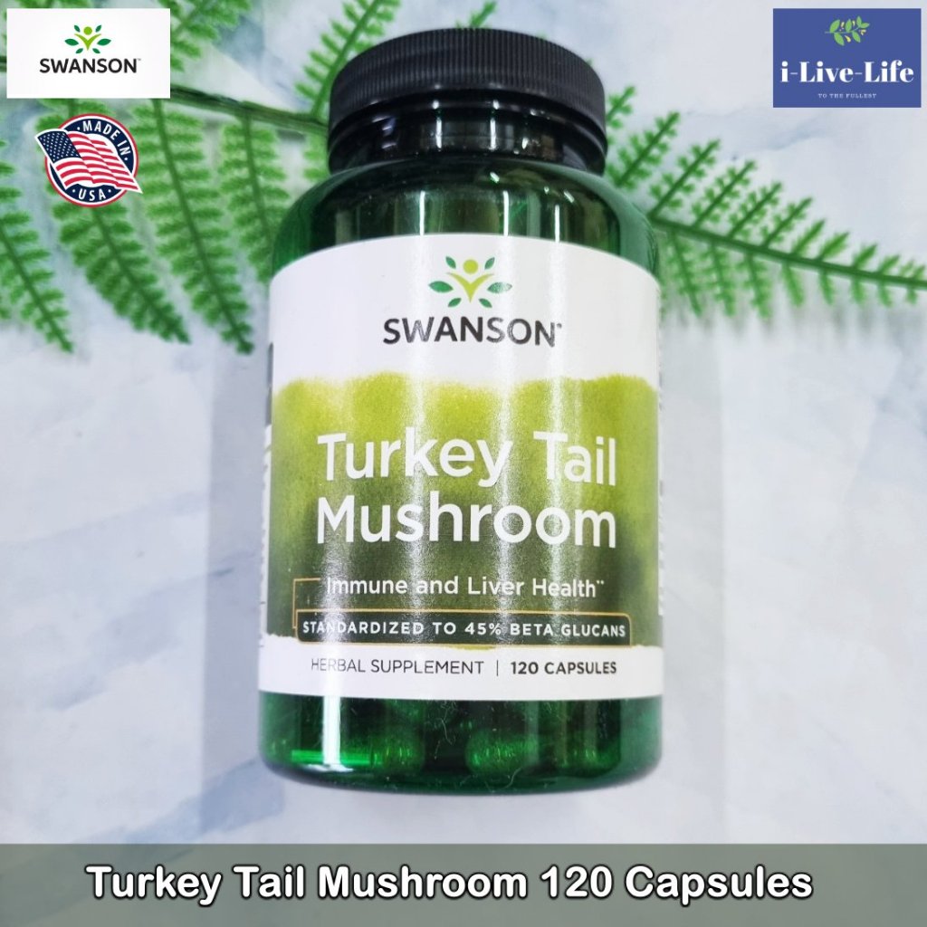 Swanson - Turkey Tail Mushroom 1g 120 Capsules อาหารเสริม เห็ดหางไก่งวง
