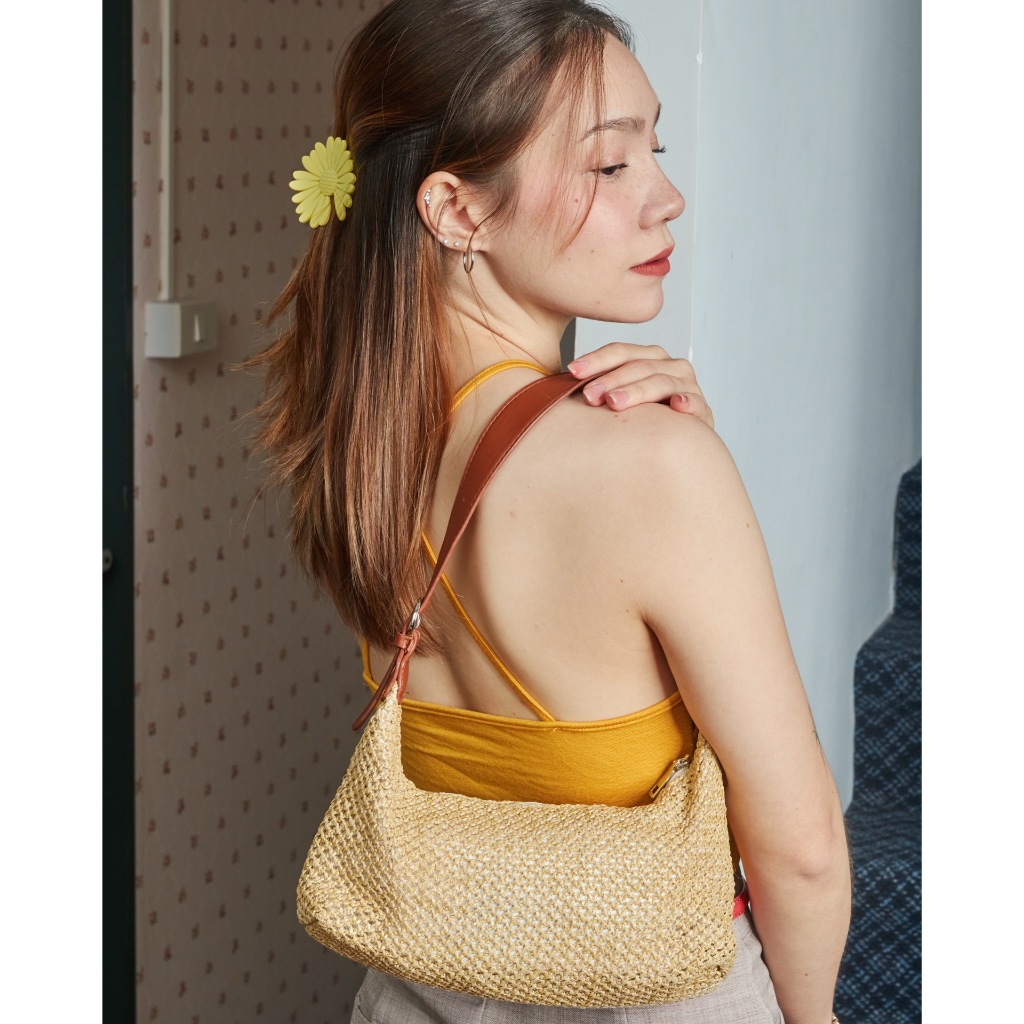 *มีส่งด่วน/ทันที* upeachme(F4) DENIM BAG กระเป๋าสะพายขึ้นไหล่/ครอสบอดี้(แถมสองสาย) เป๋าผ้ายีนส์มินิมอล - รูปที่ 3