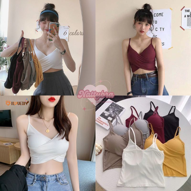 Nattybra สปอร์ตบรา บรา สายเดี่ยว สายไขว้ ไม่มีตะขอ โชว์หลัง ฟรีไซส์ ผ้านุ่ม ไร้รอยต่อ ระบายอากาศได้ดี น่าค้นหา