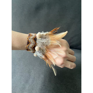 ปลอกข้อมือขนนก ปลอกแขนขนนกหลากสี 1ชิ้น