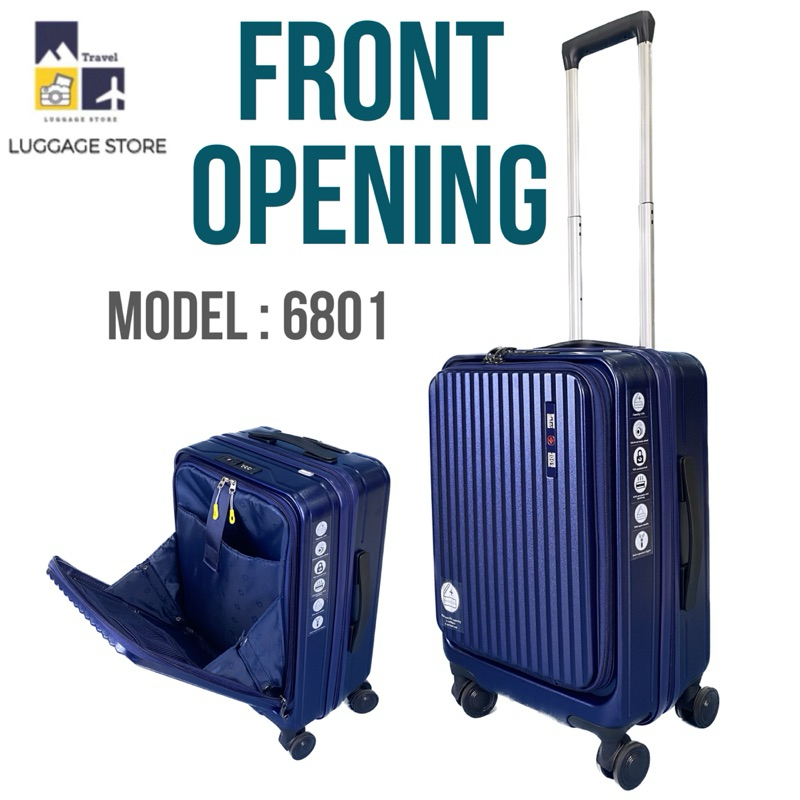 Front opening 20-24-29 กระเป๋าเดินทางPC100% เปิดฝาหน้า แบรนด์saint+2009 4ล้อระบบล้อเงียบ กุญแจTSA lockมาตรฐาน มีซิปขยาย