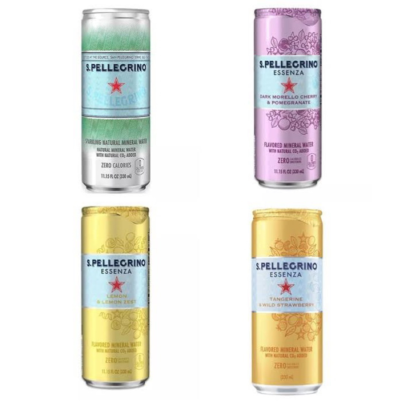 W/F San pellegrino mineral water cherry /lemon/zero/strawberry 330ml. น้ำแร่กลิ่นเชอรี่/เลมอน/สตอเบอรี่/ไม่มีรส อิตาลี🇮🇹
