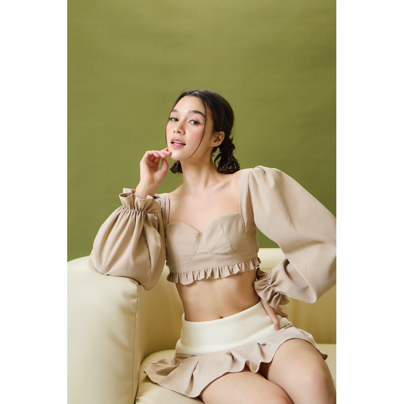 Hanna.bgg Aminah top มีฟองน้ำให้ในตัว ( H131)