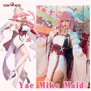 UWOWO Genshin Impact Cosplay Fanart: Yae Miko Cosplay Maid Costume Sexy Ver. Halloween Christmas Cos